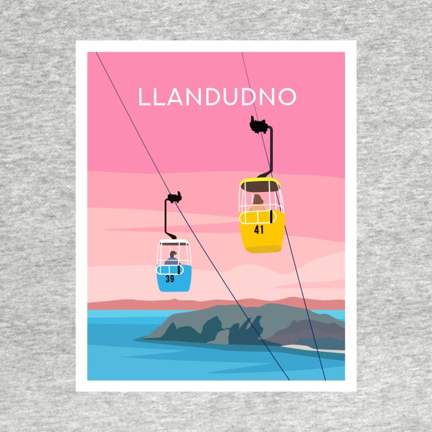 Llandudno Cable Cars - The Great Orme, North Wales in Pink by typelab